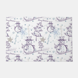 Weihnachtselemente Winter Snowman Sketch Fußmatte