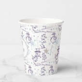 Weihnachtselemente Winter Snowman Sketch Pappbecher (Rechts)