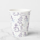Weihnachtselemente Winter Snowman Sketch Pappbecher (Vorderseite)