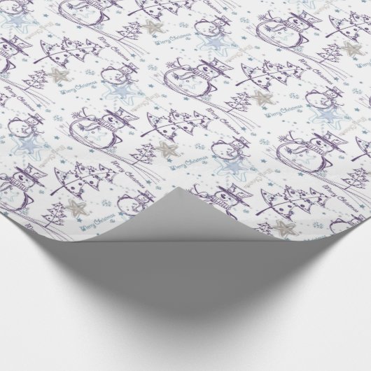 Weihnachtselemente Winterschneemann-Papier Geschenkpapier (Ecke)