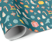 Weihnachtselemente Winterurlaub Set Geschenkpapier (Rolleneckpunkt)