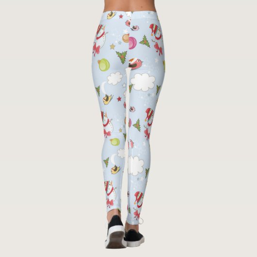 Weihnachtselementesnowman-Muster-Leggings Leggings (Rückseite)
