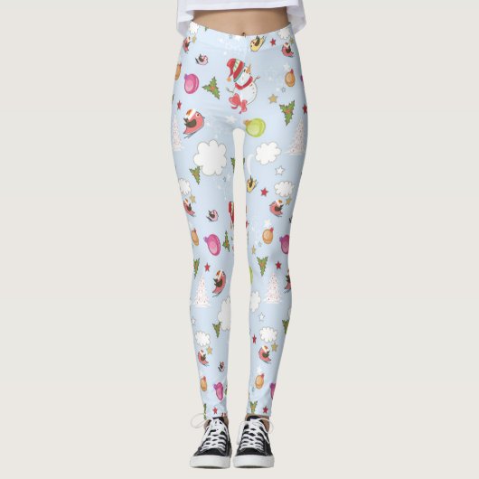 Weihnachtselementesnowman-Muster-Leggings Leggings (Vorderseite)
