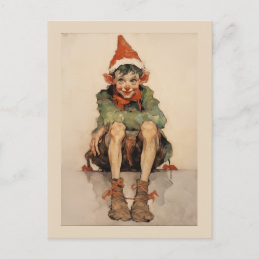 Weihnachtself 1 feiertagspostkarte (Vorderseite)