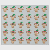 Weihnachtself-Affe Geschenkpapier (Flach)