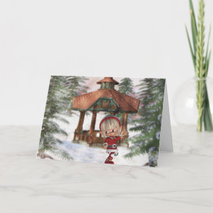 Weihnachtself am Nordpol Grußkarte Feiertagskarte