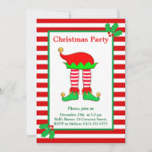 Weihnachtself auf der Roten Weißen Party Einladung (Vorderseite)