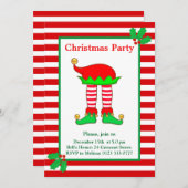 Weihnachtself auf der Roten Weißen Party Einladung (Vorne/Hinten)