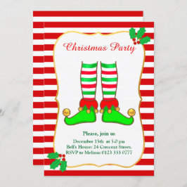 Weihnachtself auf der Roten Weißen Party Einladung