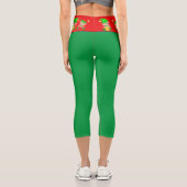 Weihnachtself auf grün und rot capri leggings (Rückseite)