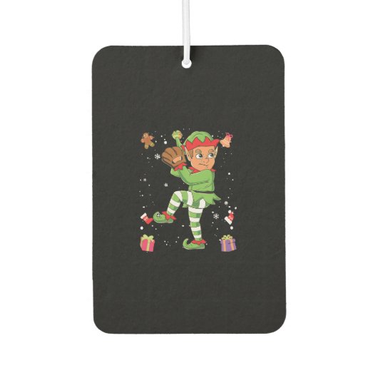Weihnachtself Baseball Pitcherns Xmas Autolufterfrischer (Vorderseite)