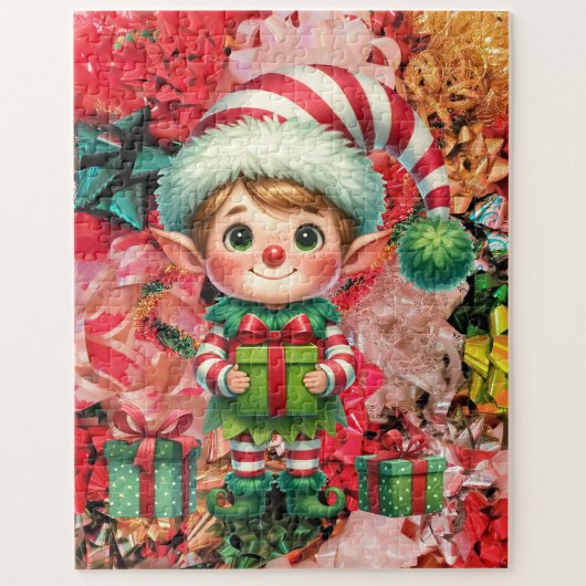 Weihnachtself & Bows Spaß Familie Puzzle