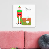Weihnachtself Canvas Print - Strickgeschenkpaket Leinwanddruck (Insitu (Wohnzimmer))