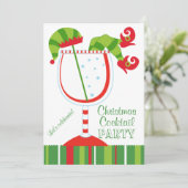 Weihnachtself-Cocktail-Party Einladung (Stehend Vorderseite)