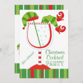 Weihnachtself-Cocktail-Party Einladung (Vorne/Hinten)