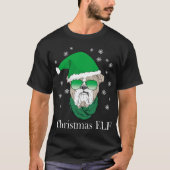 Weihnachtself - Cooler Bulldog in Sonnenbrille ' T-Shirt (Vorderseite)