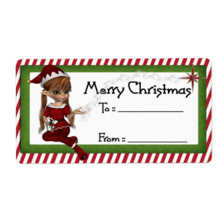 Weihnachtself D2: Fantasy Christmas Geschenklabel