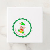 Weihnachtself danke dir auf grün und weiß geschenkanhänger (Beispiel)