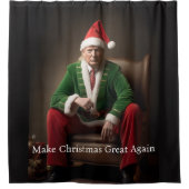 Weihnachtself Donald Trump Duschvorhang (Vorderseite)