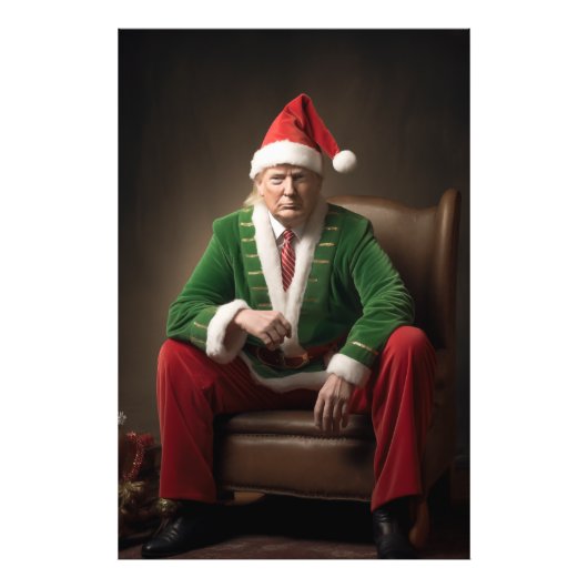 Weihnachtself Donald Trump Fotodruck (Vorne)