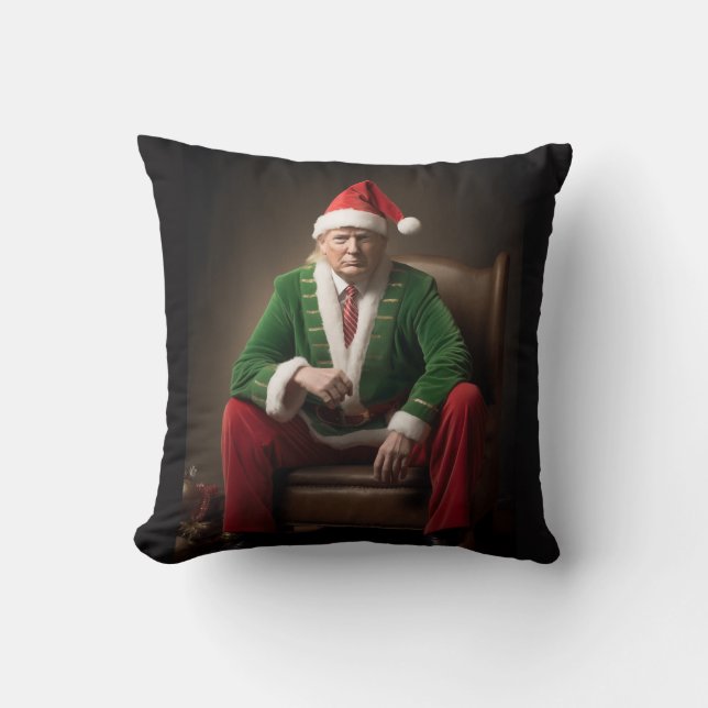 Weihnachtself Donald Trump Kissen (Vorderseite)