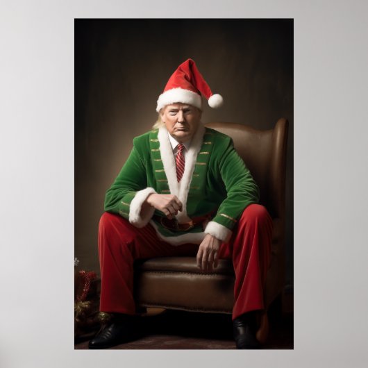 Weihnachtself Donald Trump Poster (Vorne)