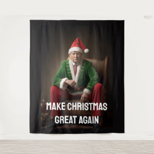 Weihnachtself Donald Trump Wandteppich