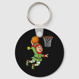 Weihnachtself Dunkeln ein Basketball Spaß Jungs Ki Schlüsselanhänger