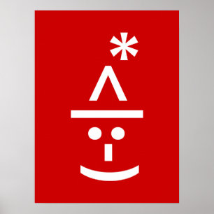 Weihnachtself-Emoticon Xmas-ASCII-Textkunst Poster
