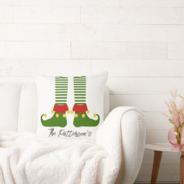 Weihnachtself Familienname Festtage Dekoration Kissen