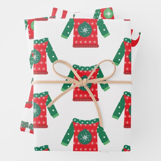 Weihnachtself Feet und hässliche Sweaters Whimsica Geschenkpapier Set (Beispiel)