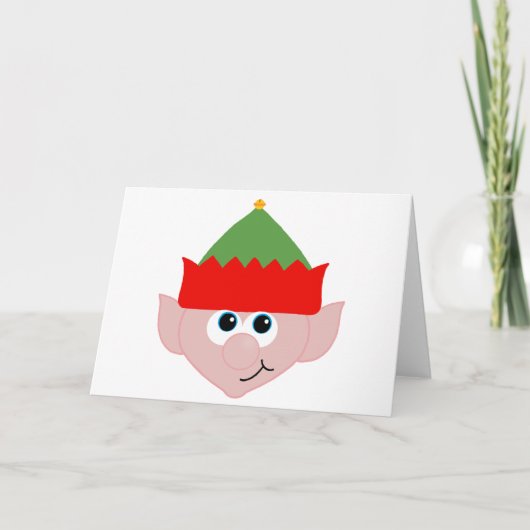 Weihnachtself Feiertagskarte (Vorderseite)