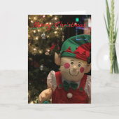 Weihnachtself Feiertagskarte (Vorderseite)