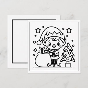 Weihnachtself Feiertagskarte