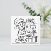 Weihnachtself Feiertagskarte (Stehend Vorderseite)