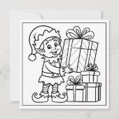 Weihnachtself Feiertagskarte (Vorderseite)