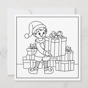 Weihnachtself Feiertagskarte