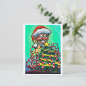 Weihnachtself Feiertagspostkarte (Stehend Vorderseite)
