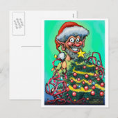 Weihnachtself Feiertagspostkarte (Vorne/Hinten)