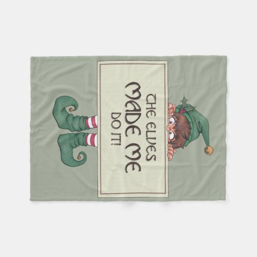 Weihnachtself Fleecedecke (Vorderseite (Horizontal))