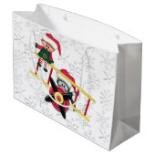Weihnachtself Flugzeug große Geschenktasche Geschenktüte (Rückseite Schrägansicht)