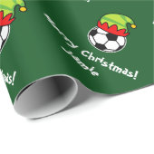 Weihnachtself Fußball Umhüllungspapier für Kinder Geschenkpapier (Rolleneckpunkt)