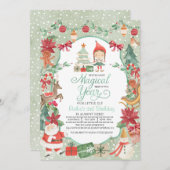 Weihnachtself Geburtstagsaufenthalt Einladung (Vorne/Hinten)