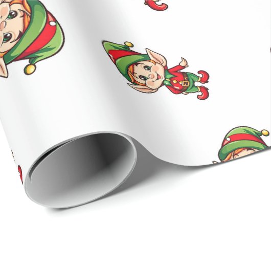 Weihnachtself Geschenkpapier (Rolleneckpunkt)