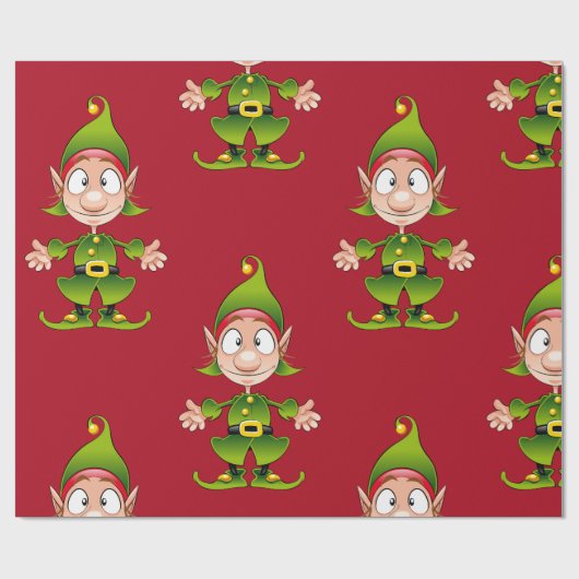 Weihnachtself Geschenkpapier (Flach)