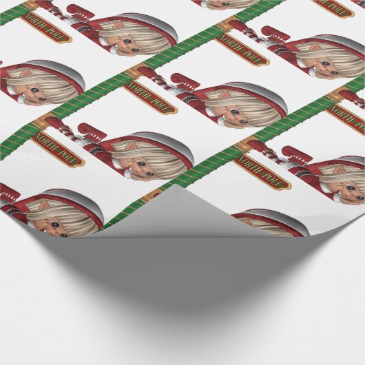 Weihnachtself Geschenkpapier (Ecke)