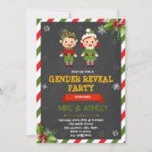 Weihnachtself-Geschlecht enthüllt Party Einladung (Vorderseite)