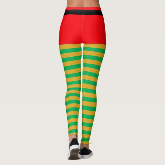 Weihnachtself gestreift Leggings (Rückseite)