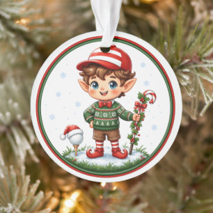 Weihnachtself-Golfer Süßes Weihnachtsbaum-Ornament Ornament