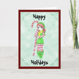 Weihnachtself-Grußkarte Feiertagskarte